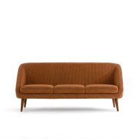 Диван 3-х местный из рифленого велюра Semeon 3 мест. каштановый LA REDOUTE INTERIEURS  фото, kupilegko.ru